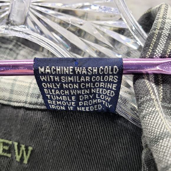 Ivy Crew Classics Men's Black Gray Plaid Cotton Long Sleeve Shirt Size Large - Picture 8 of 13